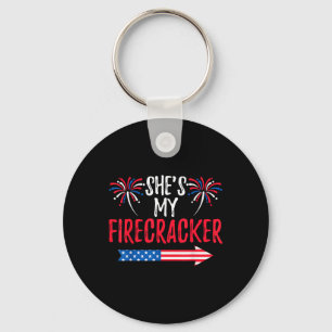 Ze mijn Firecracker 4 juli USA Patriotic Coup Sleutelhanger