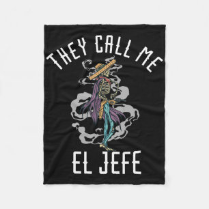 Ze noemen me El Jefe Mexicaanse Sombrero Cowboy Co Fleece Deken