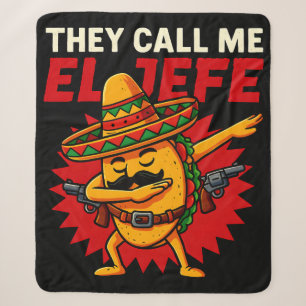 Ze noemen me El Jefe Taco Grappige baas Cinco de M Sherpa Deken