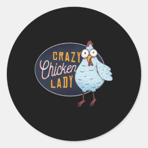 Ze noemen me gekke kipdame ronde sticker