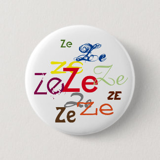 Ze of aangepast voornaamwoord overal ronde button 5,7 cm
