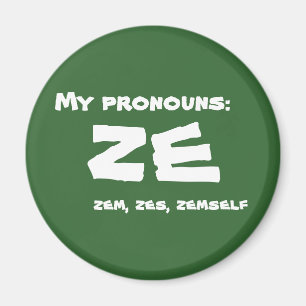 Ze of Custom Pronoun Magneet