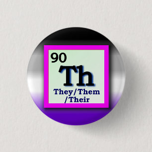 Ze - Periodic Table personal gender pronoun, ACE Ronde Button 3,2 Cm