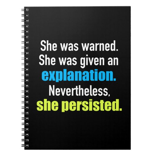 Ze Persisted Elizabeth Warren Notitieboek (Voorkant)