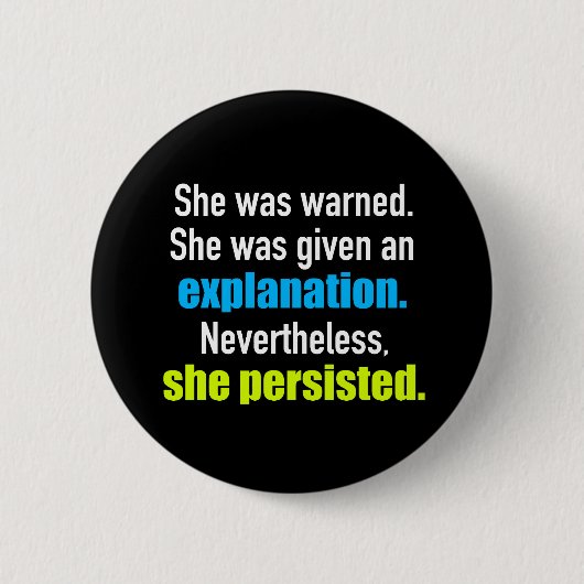 Ze Persisted Elizabeth Warren Ronde Button 5,7 Cm (Voorkant)