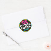 Ze Power Rocks logo sticker (rond) (Envelop)