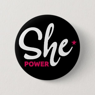 Ze Power White Design Pin Ronde Button 5,7 Cm