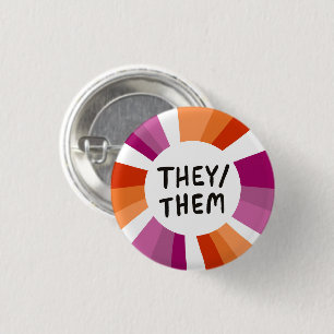 ZE Pronounden Colorful Circle Lesbian Pride Ronde Button 3,2 Cm