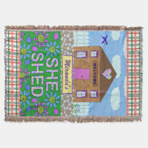 Ze Shed Woman Cave Garden Hut Pset Personeelsforma Deken