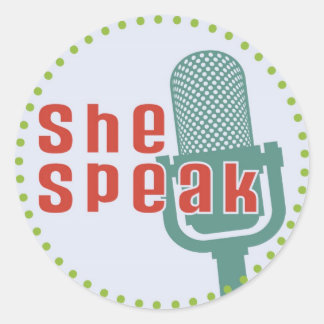 Ze spreekt rond Sticker