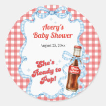 Ze staat klaar om te ploffen frisdrank baby shower