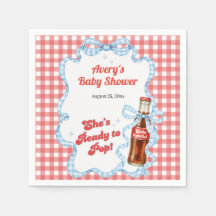 Ze staat klaar om te ploffen frisdrank baby shower