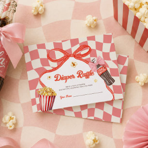 Ze staat op baren Roze Baby Shower Luier Raffle Informatiekaartje