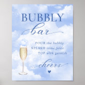 Ze staat op Cloud Nine Blue Bubbly Bar Poster (Voorkant)