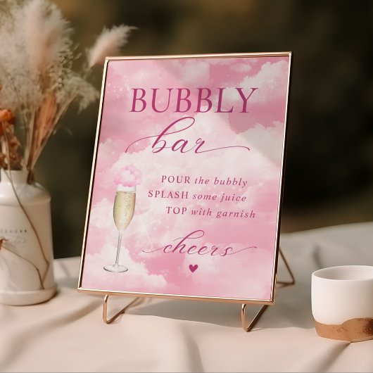Ze staat op Cloud Nine Bubbly Bar Poster