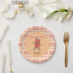 Ze staat op het punt om te baren Baby Shower Oranj Papieren Bordje