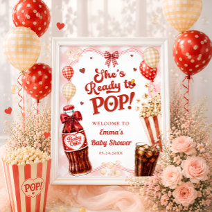 Ze staat op het punt te baren Baby Shower Welkom Poster