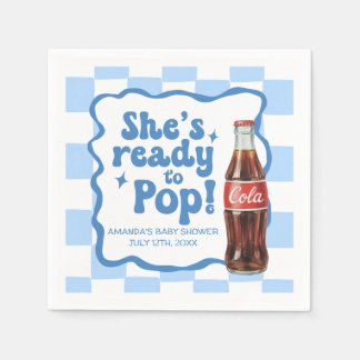 Ze staat op het punt te bevallen Baby Shower Blauw Servet