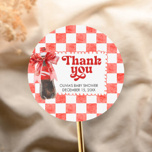 Ze staat op het punt te bevallen Baby Shower Ronde Sticker