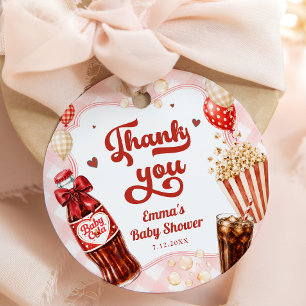 Ze staat op knallen frisdrank baby shower bedankt bedankjes labels