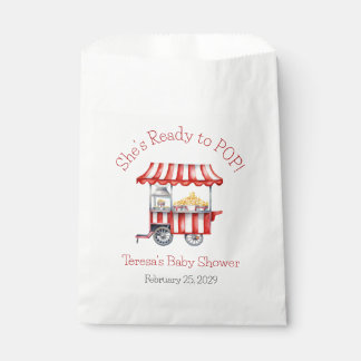 Ze staat op knallen! Popcorn Baby Shower Bedankzakje