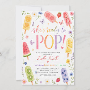 Ze staat op knallen! Zomer Popsicle Baby Shower Kaart