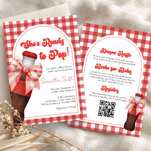 Ze staat op springen All-in-One Baby Shower Kaart