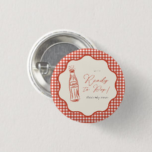 Ze staat op springen baby shower ronde button 3,2 cm