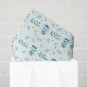 Ze staat op springen Blauw Boho Kawaii Frisdrank Tissuepapier