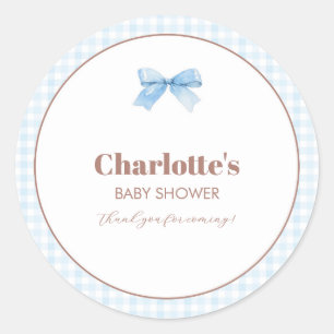 Ze staat op springen Blauwe frisdrank Babyborrel Ronde Sticker