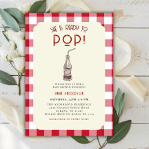 Ze staat op springen Fles frisdrank Retro babyshow