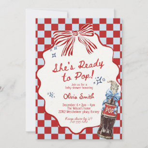 Ze staat op springen Frisdrankjongen Baby Shower Kaart