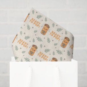 Ze staat op springen Oranje Boho Kawaii Frisdrank Tissuepapier