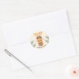 Ze staat op springen Oranje Groene Frisdrank Dank Ronde Sticker