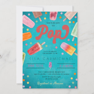 Ze staat op springen Popsicle Baby Shower Kaart
