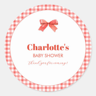 Ze staat op springen Rood frisdrank Baby Shower Ronde Sticker
