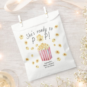 Ze staat op springen Waterverf Popcorn Baby Shower Bedankzakje