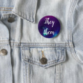 Ze/Them  Galaxy Pronoun Ronde Button 5,7 Cm (In situ)
