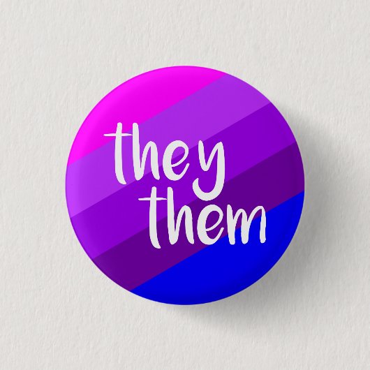 Ze/Them Pronoun Badge Ronde Button 3,2 Cm (Voorkant)