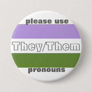 Ze/Them Pronoun Button Pin