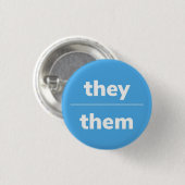 Ze/Them Pronoun Pin, 1¼-inch Button (Voorkant /achterkant)