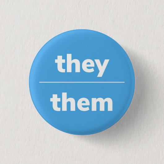 Ze/Them Pronoun Pin, 1¼-inch Button (Voorkant)