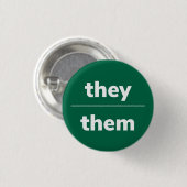 Ze/Them Pronoun Pin, 1¼-inch Button (Voorkant /achterkant)