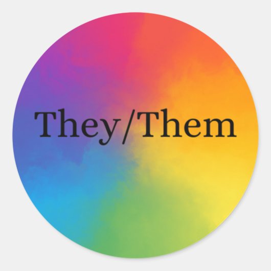 Ze/Them Pronoun Sticker (Voorkant)