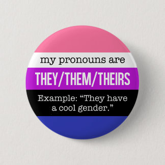 Ze/Them Pronouns - Genderfluidale vlag Ronde Button 5,7 Cm