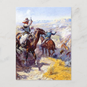 “Ze uitroken” Westerse kunst van Charles M Russel Briefkaart