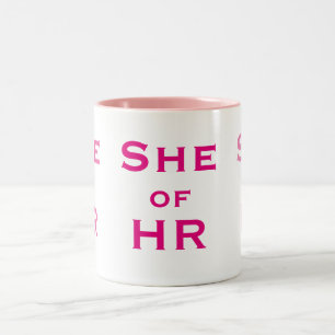 Ze van HR Funny Vrouw Human Resources Name Gift Tweekleurige Koffiemok