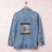 Ze vecht verder dan vrouwendag kunst gezicht denim jacket (Hangar)