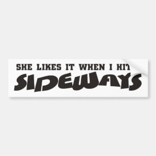 ze vindt het leuk zijwaarts bumpersticker