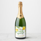 Ze vond haar belangrijkste knijpfles mousserende w sparkling wijnetiket (Voorkant)